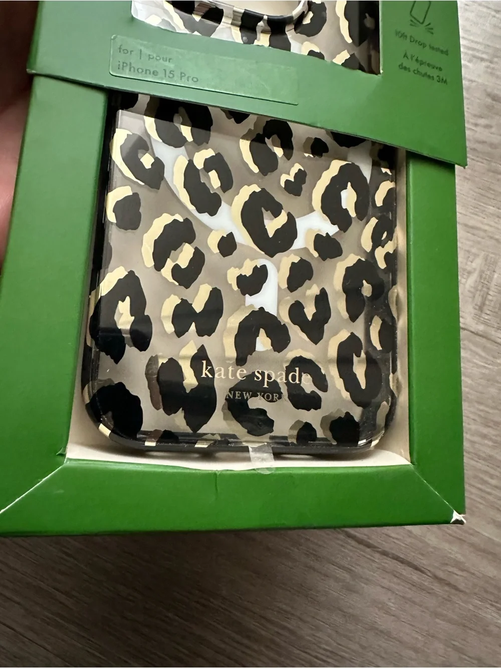 Kate Spade iPhone 15 Pro Case with MagSafe in Leopard Print design